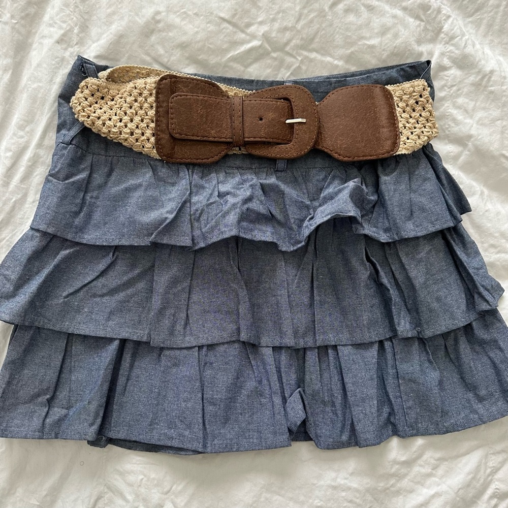 denim mini skirt